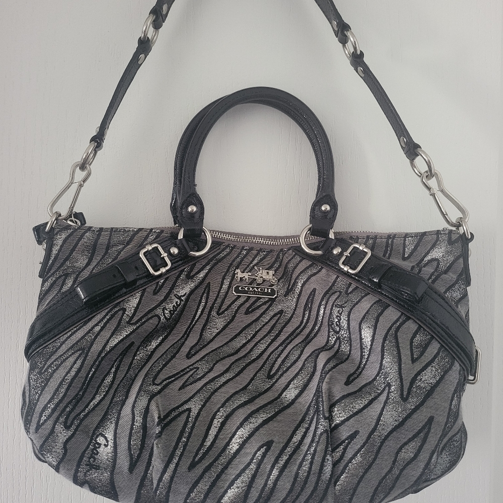 Coach Madison Sophia Lurex Zebra Jacquard Gallery Satchel Limited Edition